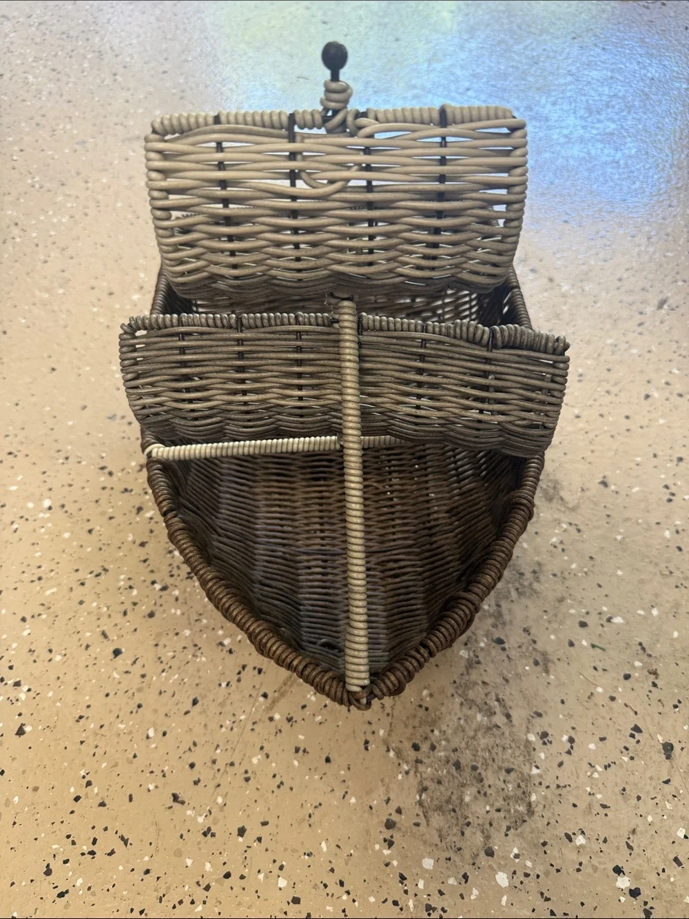 Wicker Fish-Shaped & Boat Basket Set - Gray and Brown